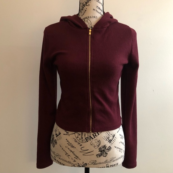 Fashion Nova Tops - Fashion Nova Burgundy Hoodie